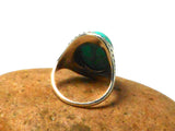 Blue TURQUOISE Oval Sterling Silver Gemstone Statement Ring 925
