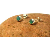 Small Round Green EMERALD Sterling Silver 925 Stud Earrings - 4 mm