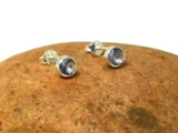 Blue Round Tanzanite Sterling Silver 925 Gemstone Stud Earrings - 5 mm