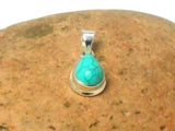 Small Blue Teardrop TURQUOISE Sterling Silver 925 Gemstone Pendant