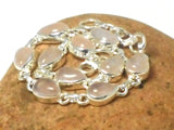 Adjustable Pink Rose Quartz Gemstone Sterling Silver 925 Bracelet : 18 - 21 cm