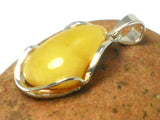 Large Butterscotch AMBER Sterling Silver Gemstone Pendant