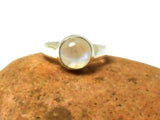 Round Moonstone Sterling Silver 925 Gemstone Ring  - Gift Boxed