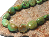 Chunky Green Tibetan TURQUOISE Sterling Silver 925 Gemstone Nugget Necklace