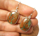 Chrysoprase in Matrix Sterling Silver 925 Gemstone drop dangle Earrings