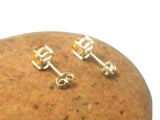 Golden Oval CITRINE Sterling Silver Stud Earrings 925 - 5 x 7 mm