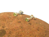 Small Round Green PERIDOT Sterling Silver 925 Stud Earrings - 3 mm