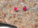 Pink RUBY Sterling Silver 925 Gemstone Stud Earrings