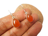 Orange CARNELIAN Sterling Silver 925 Gemstone Drop Earrings