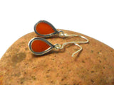 Orange CARNELIAN Sterling Silver 925 Gemstone Drop Earrings