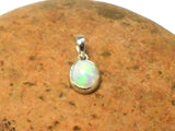 Small Oval White OPAL Sterling Silver 925 Gemstone Pendant