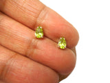 Small Green PERIDOT Sterling Silver 925 Stud Earrings