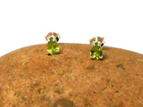 Small Green PERIDOT Sterling Silver 925 Stud Earrings