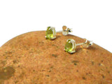 Small Green PERIDOT Sterling Silver 925 Stud Earrings