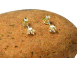 Small Green PERIDOT Sterling Silver 925 Stud Earrings