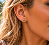 Small Green PERIDOT Sterling Silver 925 Stud Earrings
