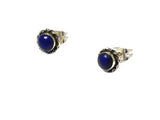 Round Blue LAPIS LAZULI Sterling Silver Stud Earrings 925 (Copy)