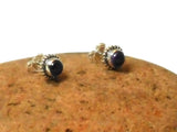 Purple AMETHYST Round Sterling Silver Gemstone Stud Earrings 925 - 5 mm