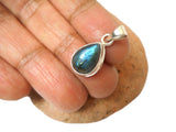 Small Labradorite Sterling Silver 925 Gemstone Pendant