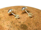 Round Purple AMETHYST  Sterling Silver Gemstone Stud Earrings 925 - 7 mm