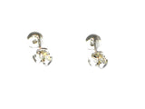 Round MOONSTONE Sterling Silver Stud Earrings 925 - 5 mm