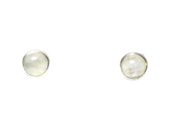 MOONSTONE Round Shaped Sterling Silver Ear Studs 925
