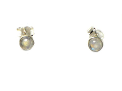 MOONSTONE Sterling Silver STUD / Earrings 925 - 4 mm