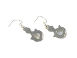 Fiery MOONSTONE Pear Shaped Sterling Silver Gemstone Earrings 925