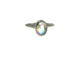 Fiery Oval  Moonstone Sterling Silver 925 Gemstone Ring