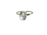 Fiery Oval  Moonstone Sterling Silver 925 Gemstone Ring