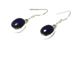 Oval Blue LAPIS LAZULI Sterling Silver Gemstone Earrings 925