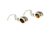 Oval Shaped TIGER'S EYE Sterling Silver 925 Gemstone Earrings