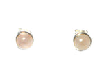 Rose QUARTZ Round Shaped Sterling Silver Ear Studs 925 - 8 mm - (RQST3009151)
