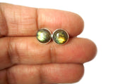 LABRADORITE Round Shaped Sterling Silver Stud Earrings - 8 mm