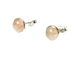 Rose QUARTZ Round Shaped Sterling Silver Earrings / STUDS 925 - 8 mm - (RQST1501161)