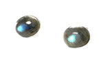 LABRADORITE Oval Shaped Sterling Silver Stud Earrings 925 - 8 x 10 mm