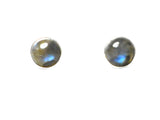 LABRADORITE Round Shaped Sterling Silver Earrings / STUDS