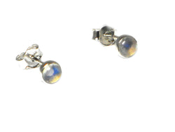 MOONSTONE Sterling Silver Gemstone STUD / Earrings 925 - 5 mm 