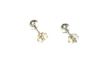 Fiery LABRADORITE Round Shaped Sterling Silver Gemstone Stud Earrings 925 - 4 mm