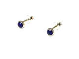 Small Blue Round LAPIS LAZULI Sterling Silver 925 Gemstone Stud Earrings - 3 mm