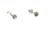 LABRADORITE Round Shaped Sterling Silver 925 Gemstone Stud Earrings - 4 mm
