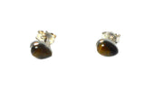 TIGER'S EYE Pear shaped Sterling Silver 925 STUD / Earrings