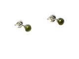 Round Green PERIDOT Sterling Silver 925 Stud Earrings - 4 mm