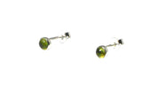 Round Green PERIDOT Sterling Silver 925 Stud Earrings - 4 mm