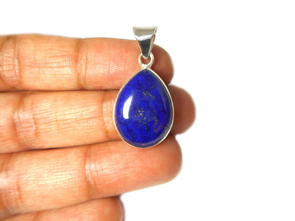 Blue Teardrop LAPIS LAZULI Sterling Silver 925 Pendant