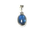 KYANITE Sterling Silver 925 Oval Gemstone Pendant - Gift Boxed (KYPT1404172)