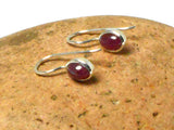 Pink Oval  RUBY Sterling Silver 925 Gemstone Earrings