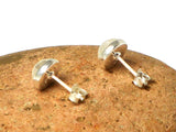 Round Moonstone Sterling Silver Stud Earrings 925 - 8 mm