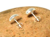 MOONSTONE Oval Shaped Sterling Silver Gemstone Stud Earrings 925 - 8 x 10 mm