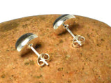 LABRADORITE Oval Shaped Sterling Silver Stud Earrings 925 - 8 x 10 mm